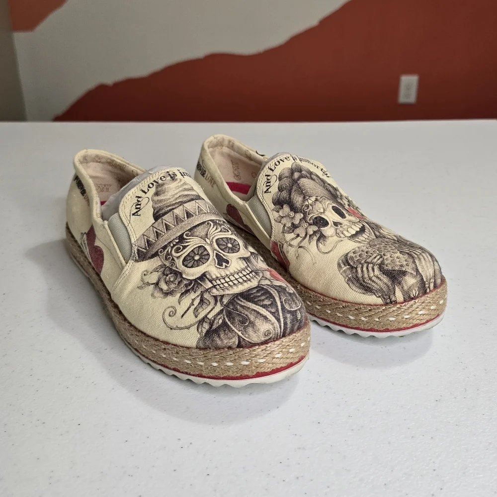 GOBY FOREVER LOVE MATTED CANVAS WOMEN SLIP ON SHOES‎ SZ 8.5
